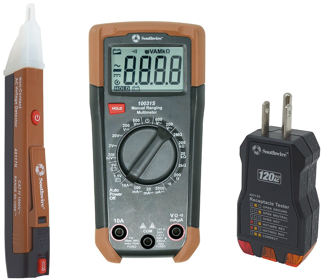 Southwire 10037K 3 Piece Electrical Test Kit - Essential Tools for Electricians