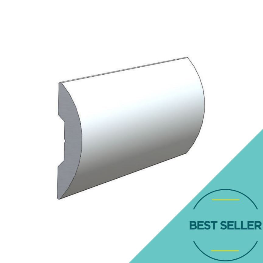 Taco Metals A500195TAL Oval Flat Back Rub Rail - 3/4 inch, 1 ft Length