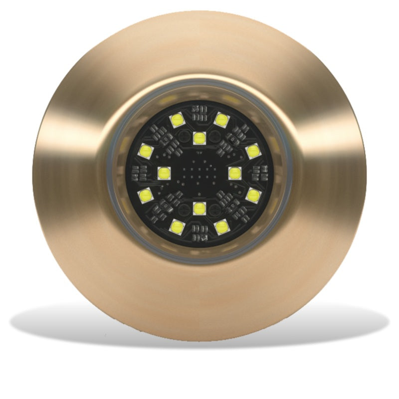 Lumishore ORA TIX404 Thru-Hull Mount Underwater White LED Light with Bronze Housing, 12/24V DC