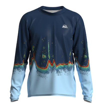 Long Sleeve Sonar Shirt Light Blue – Support a Cause While You Fish