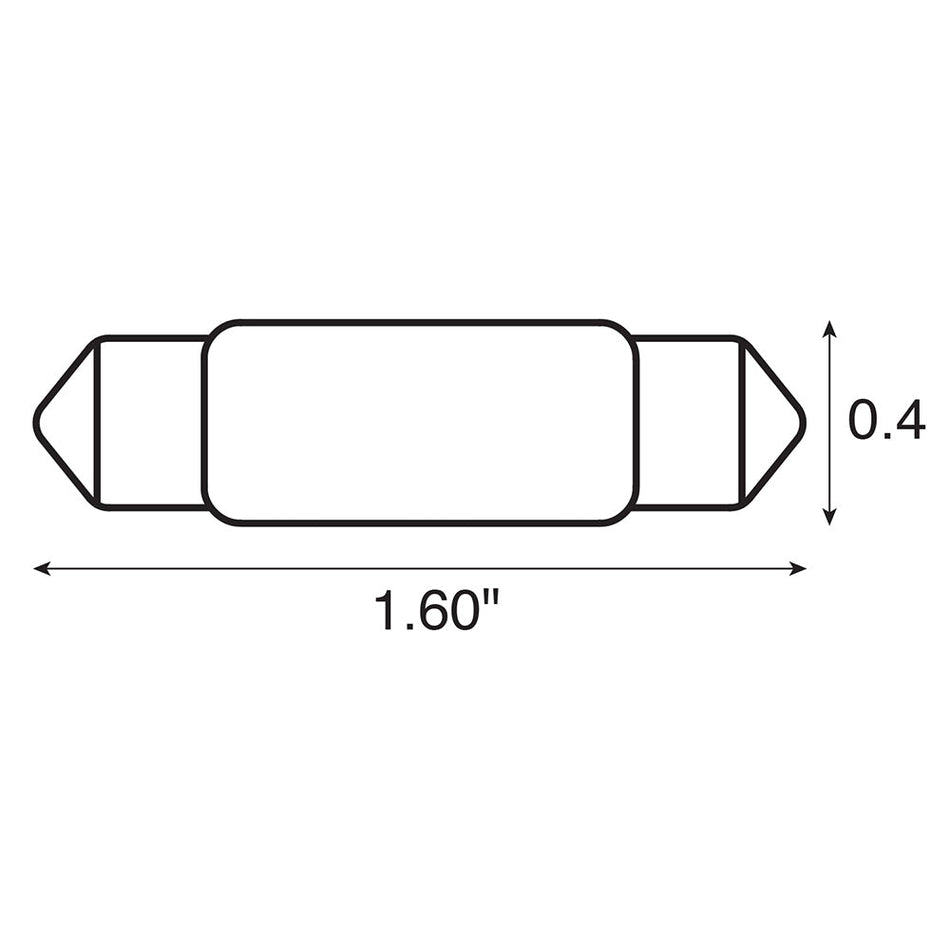 Ancor Bulb - Festoon - 12V, .74A, 10W, 6CP, 2-Pieces