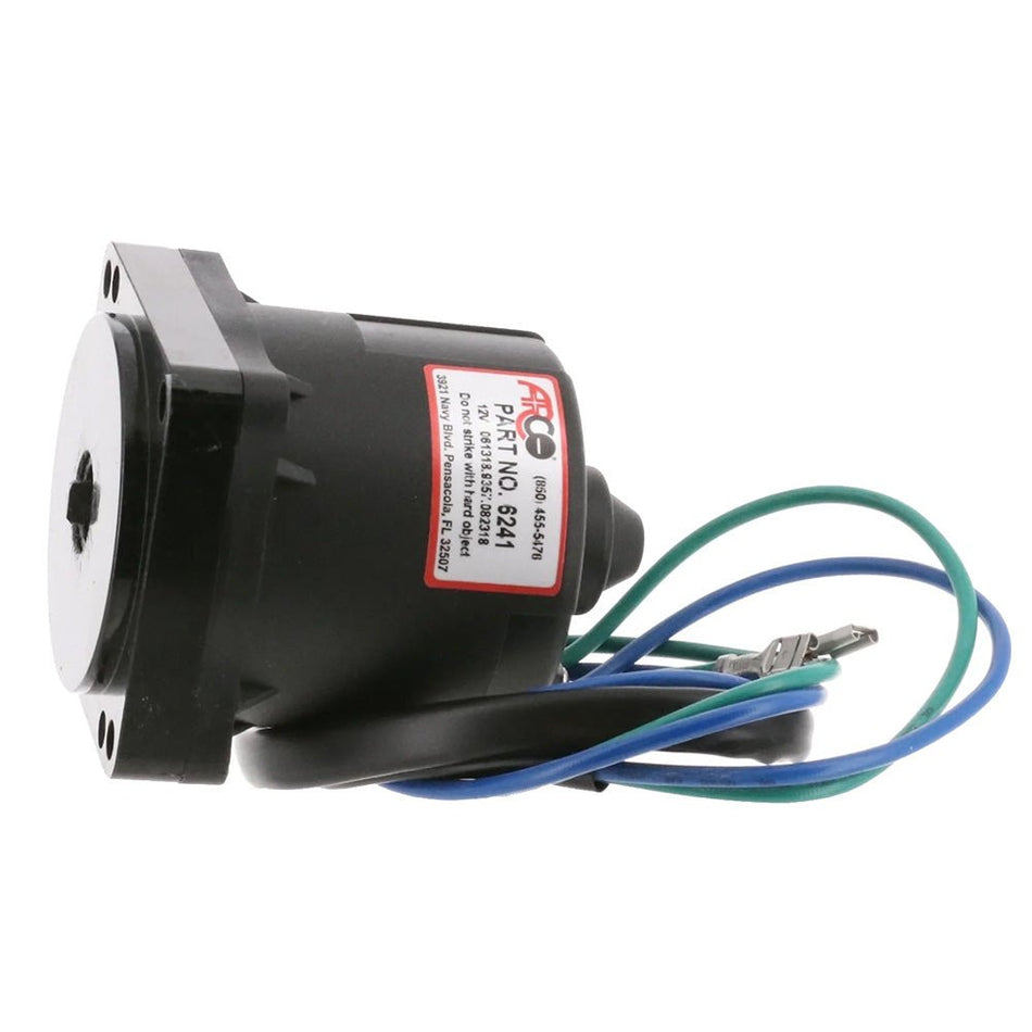 ARCO Marine Replacement Johnson/Evinrude Tilt Trim Motor - 2-Wire, 4 Bolt, Flat Blade Shaft - 6241