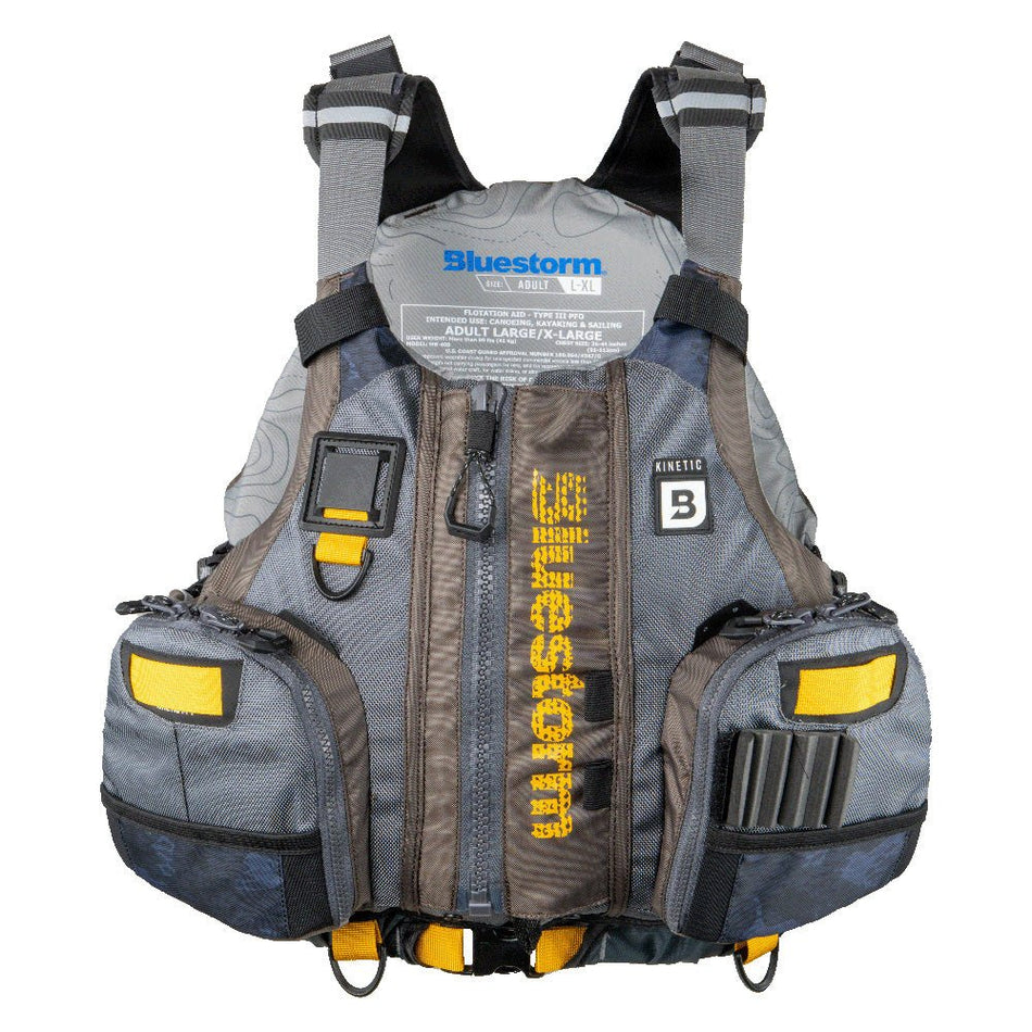 Bluestorm Kinetic Kayak Fishing Vest - Legendary Taupe - L/XL