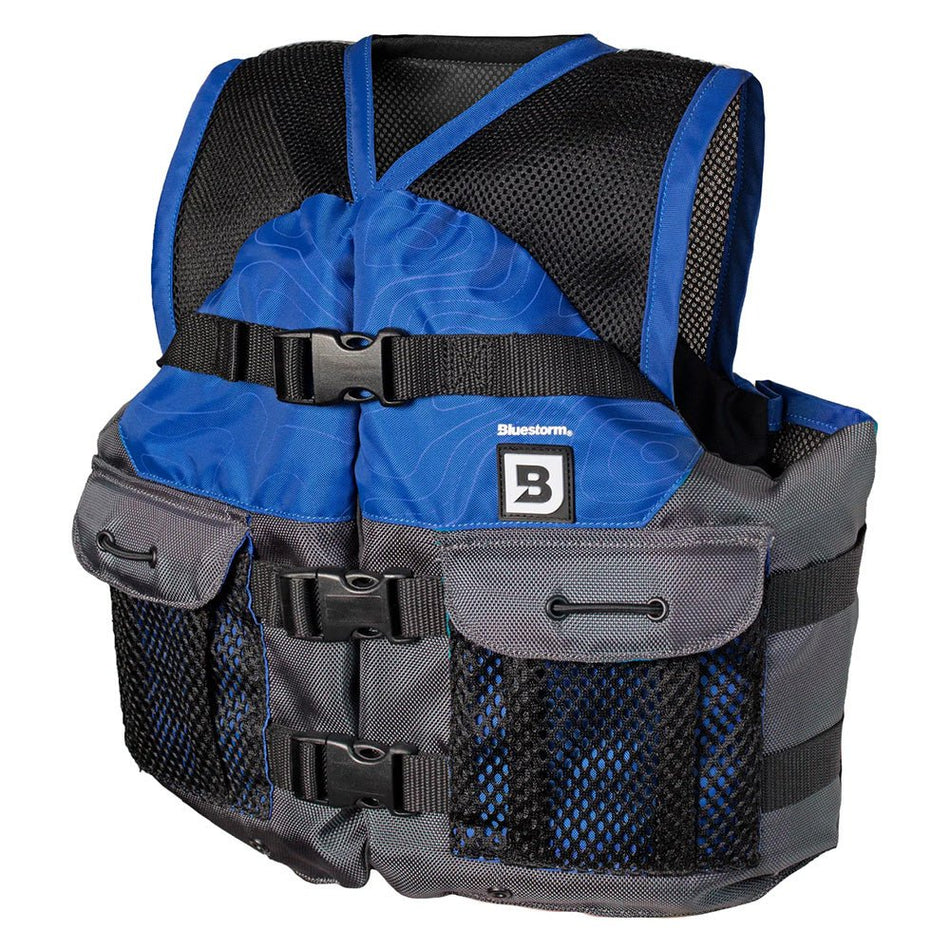 Bluestorm Sportsman Youth Mesh Fishing Life Jacket - Deep Blue