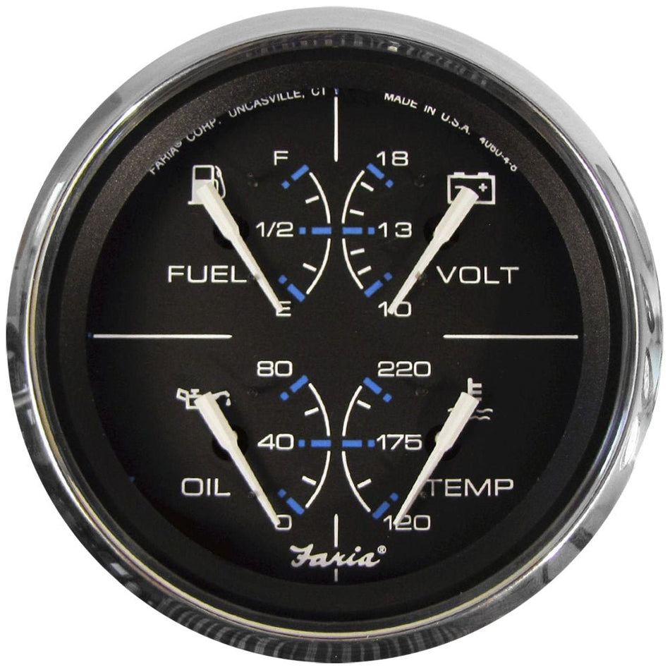 Faria Chesapeake Black 4" Multifunction Gauge - 33751