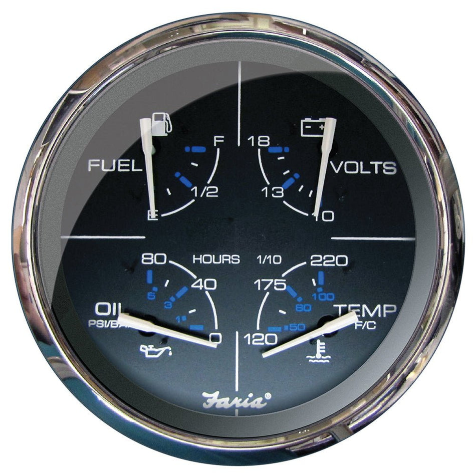 Faria Chesapeake Black 5" Multifunction Gauge - 33762