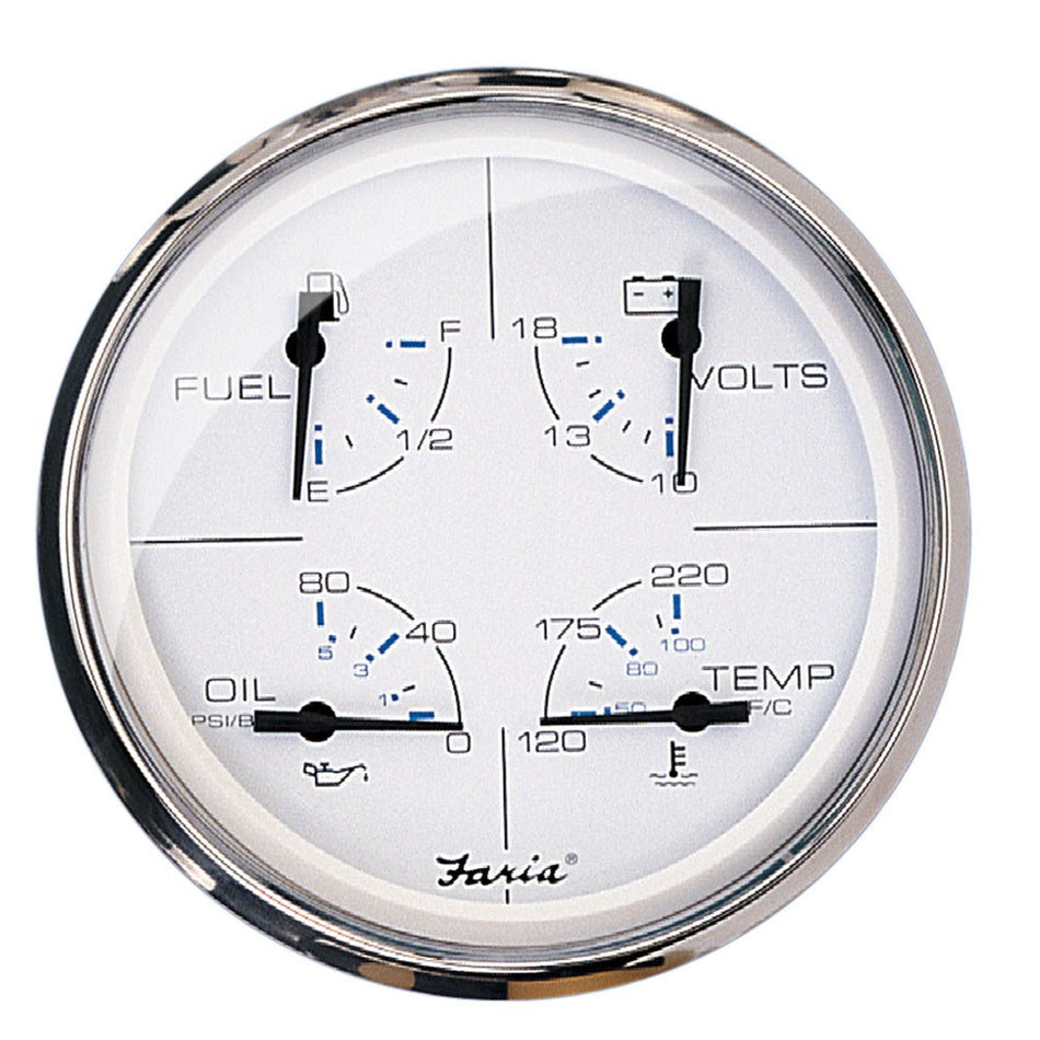 Faria Chesapeake White SS 5" Multifunction Gauge - 33864