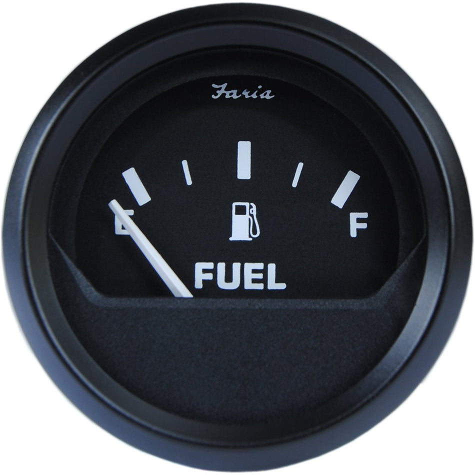 Faria Euro Black 2" Fuel Level Gauge - Metric - 12802