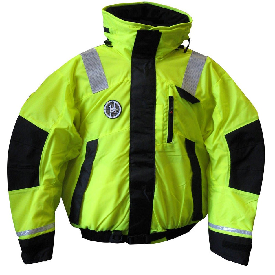 First Watch AB-1100 Flotation Bomber Jacket - Hi-Vis Yellow/Black - XXL