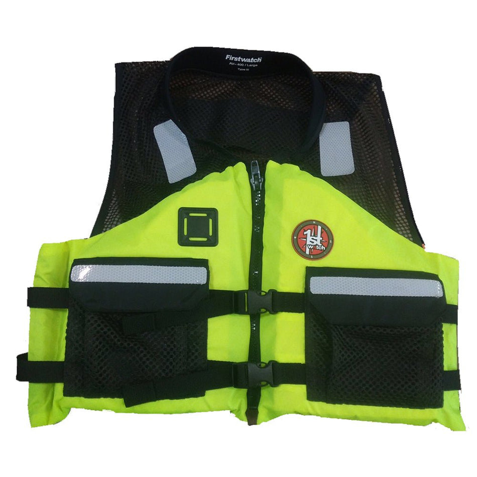 First Watch AV-5001 Crew Vest - Hi-Vis Yellow - Large to XL - AV-5001-HV-L/XL