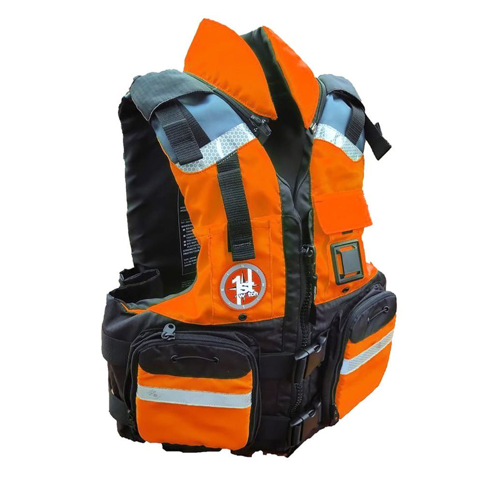 First Watch AV-800 4 Pocket Vest Hi-Vis - Orange/Black - L/XL - AV-800-OB-L/XL