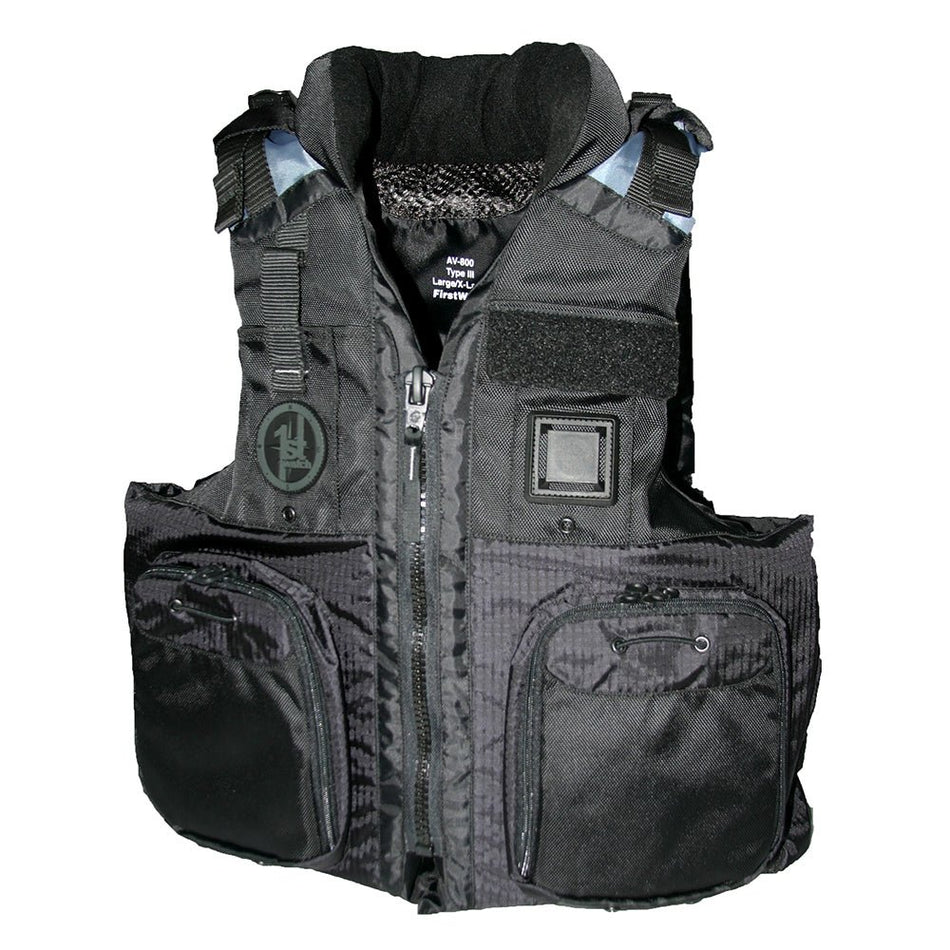 First Watch AV-800 Four Pocket Flotation Vest - Black - XXL to 3XL - AV-800-BK-2XL/3XL