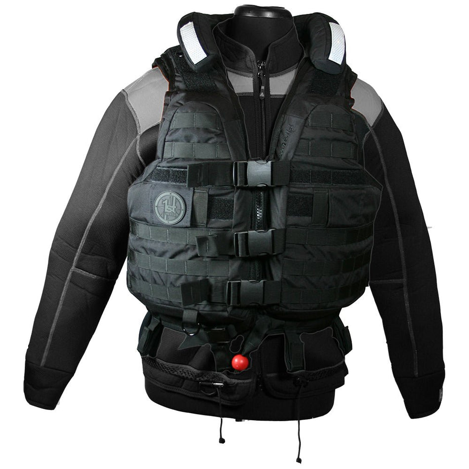 First Watch HBV-100 High Buoyancy Tactical Vest - Black - Medium to XL - HBV-100-BK-M-XL