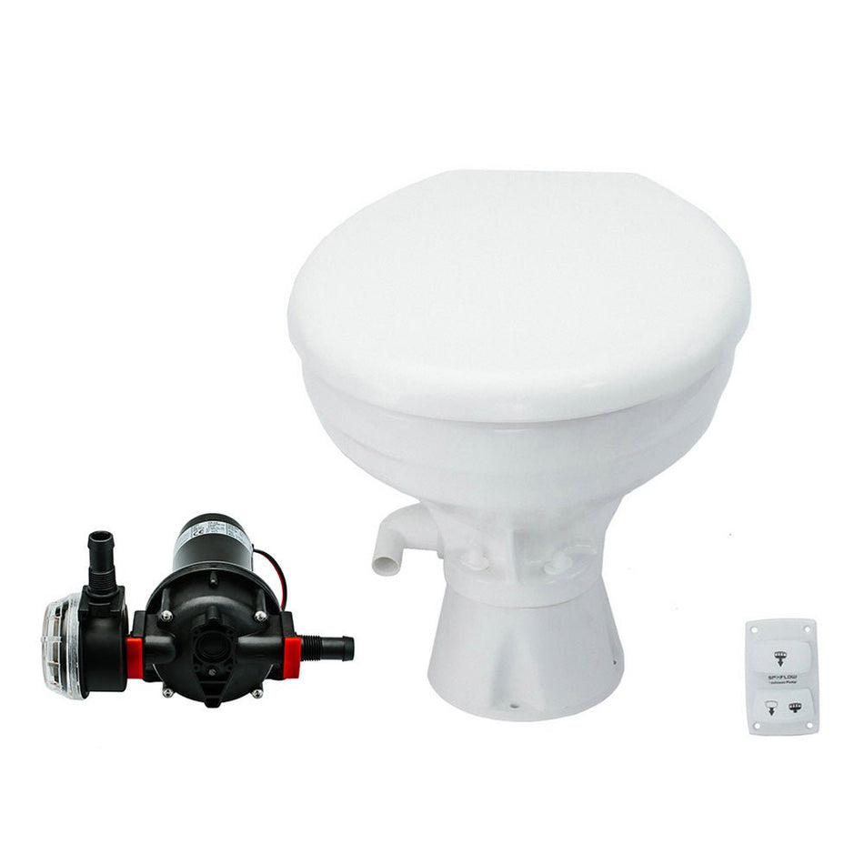 Johnson Pump AquaT Toilet Silent Electric Comfort - 12V w/Pump - 80-47232-01