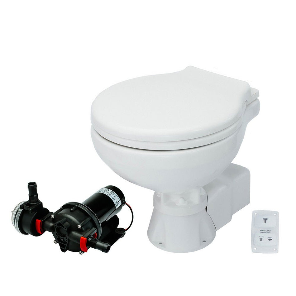 Johnson Pump AquaT Toilet Silent Electric Compact - 12V w/Pump - 80-47231-01