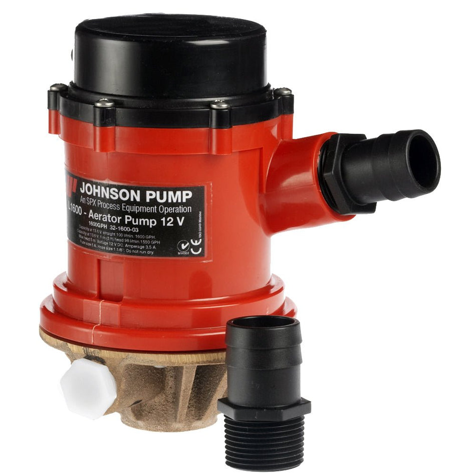 Johnson Pump Pro Series 1600 GPH Tournament Livewell/Baitwell Pump  - 12V