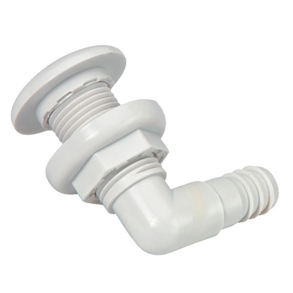 Johnson Pump Thru-Hull Connector - 3/4" - 90° - White - 75035-00