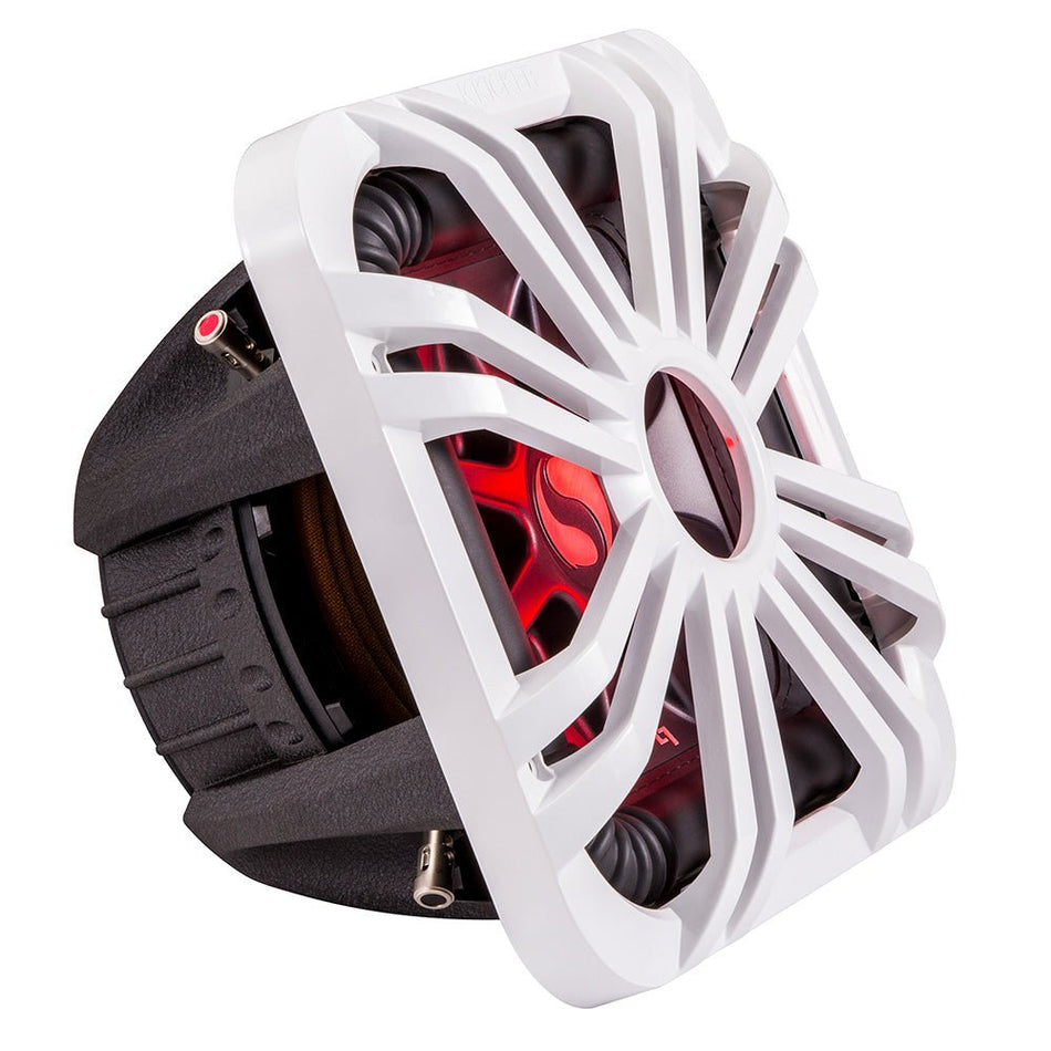 KICKER 10" Square Subwoofer Grille f/11S10L7 &amp; 44L7S10 - White, LED Lighting