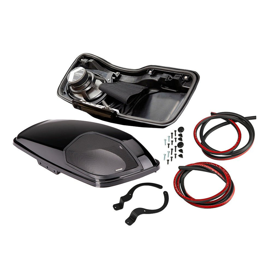 KICKER Harley Davidson Bag Lid Pair w/6x9" Speakers &amp; Harness f/Harley Davidson 2014-Present Models - Vivid Black