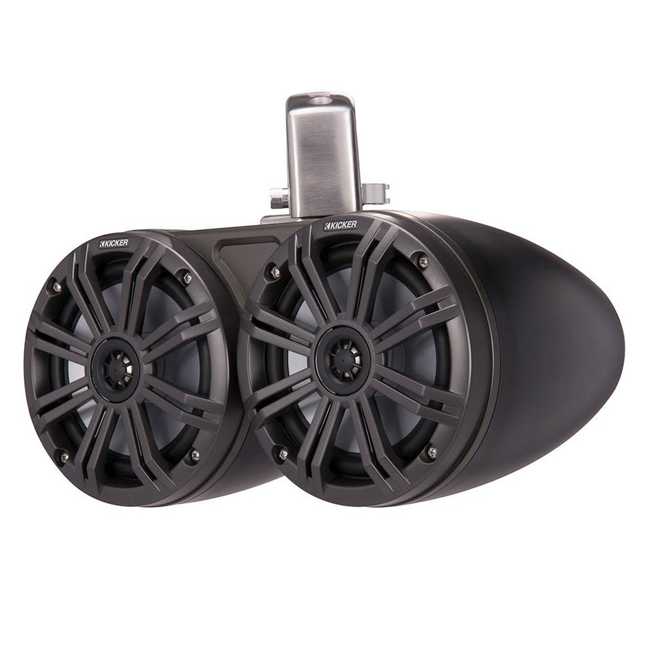 KICKER KMTC65 6.5" LED Coaxial Dual Tower System - Black w/Charcoal Grille