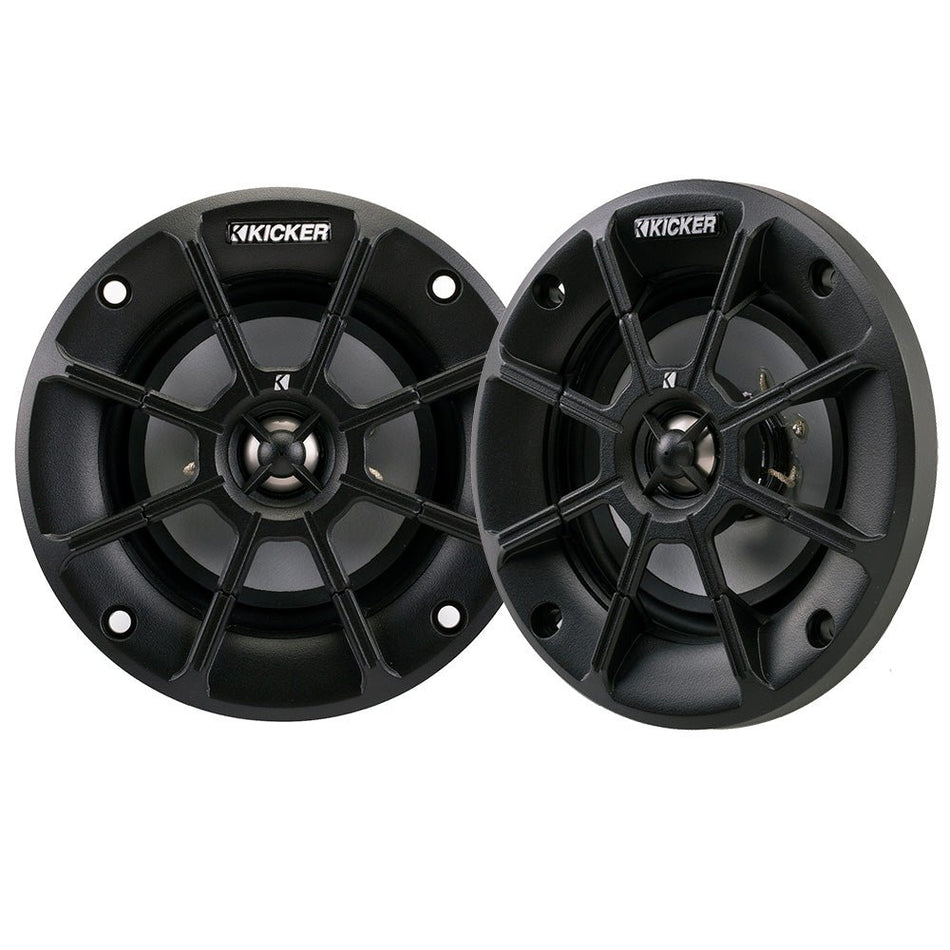 KICKER PS4 4" Powersports Weather-Proof Coaxial Speakers - 4-Ohm, Black