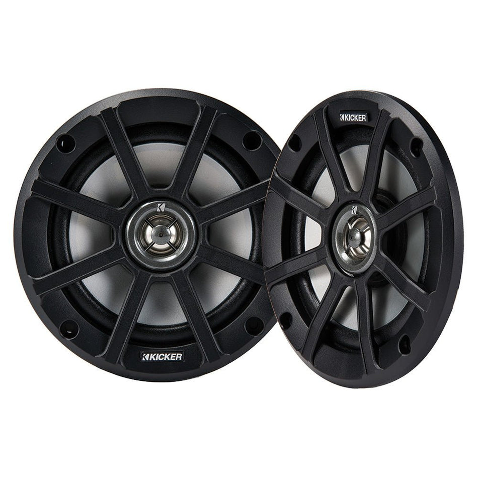 KICKER PSC65 6.5" Powersports Weather-Proof Coaxial Speakers - 2-Ohm, Black