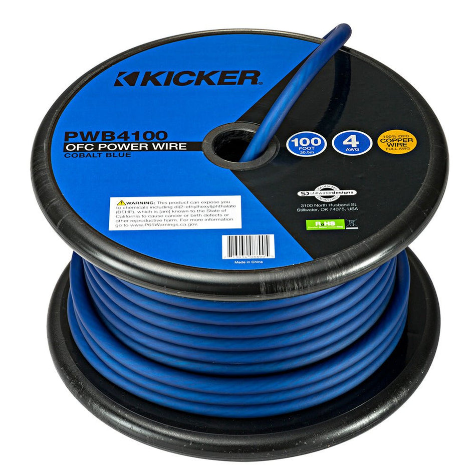 KICKER PWB4100 100' 4AWG Power Wire - Blue