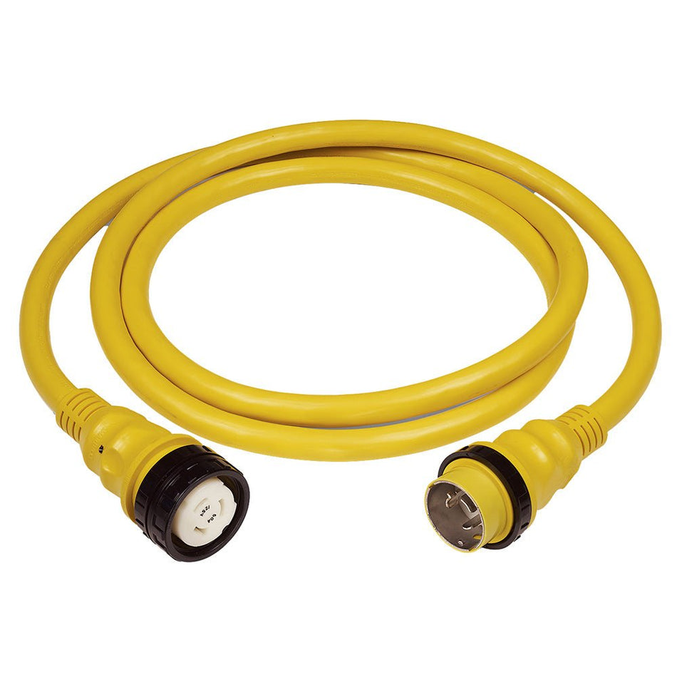 Marinco 50AMP 125/250V Shore Power Cable - 12&#39; - Yellow