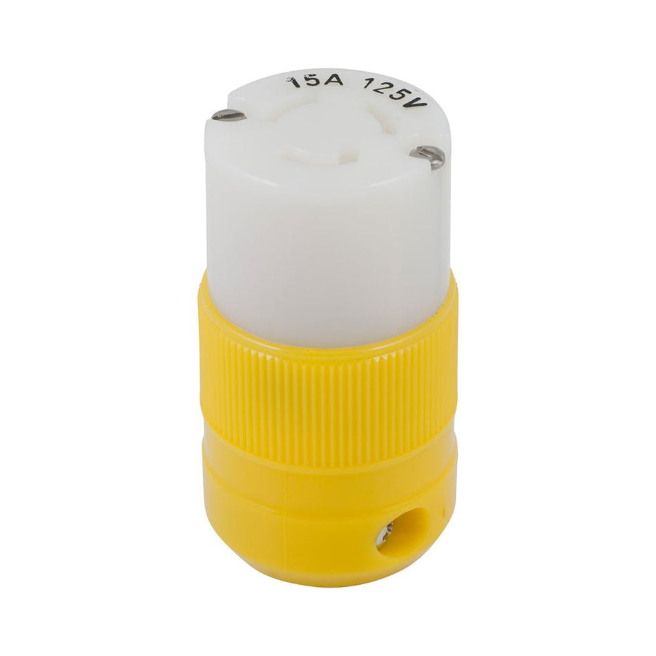 Marinco Locking Connector - 15A, 125V - Yellow