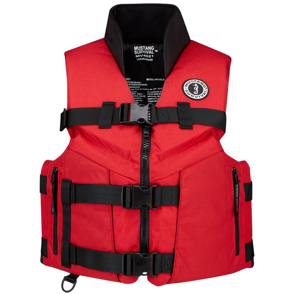 Mustang ACCEL 100 Fishing Foam Vest - Red/Black - Large