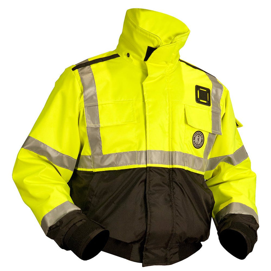 Mustang ANSI High Vis Flotation Bomber Jacket - Fluorescent Yellow/Green/Black - XXL