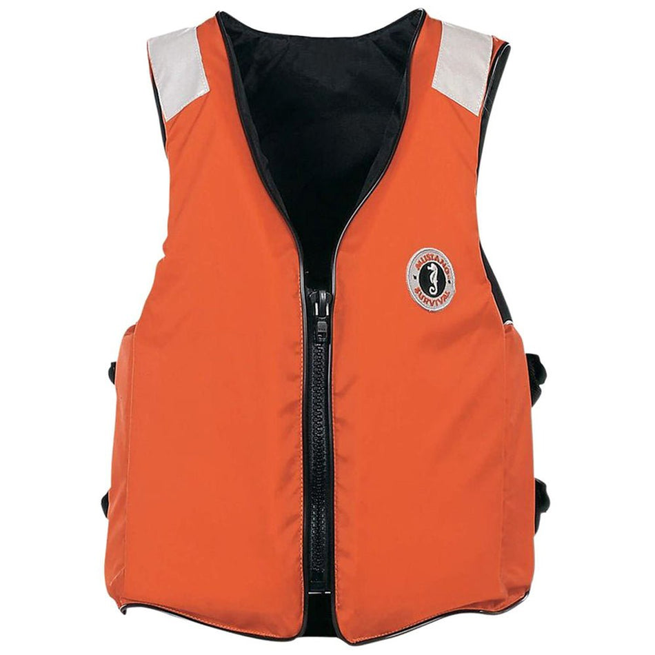 Mustang Classic Industrial Flotation Vest w/SOLAS Tape - Orange - Medium