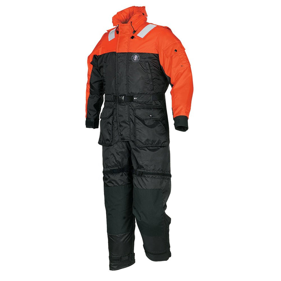 Mustang Deluxe Anti-Exposure Coverall &amp; Work Suit - Orange/Black - Small