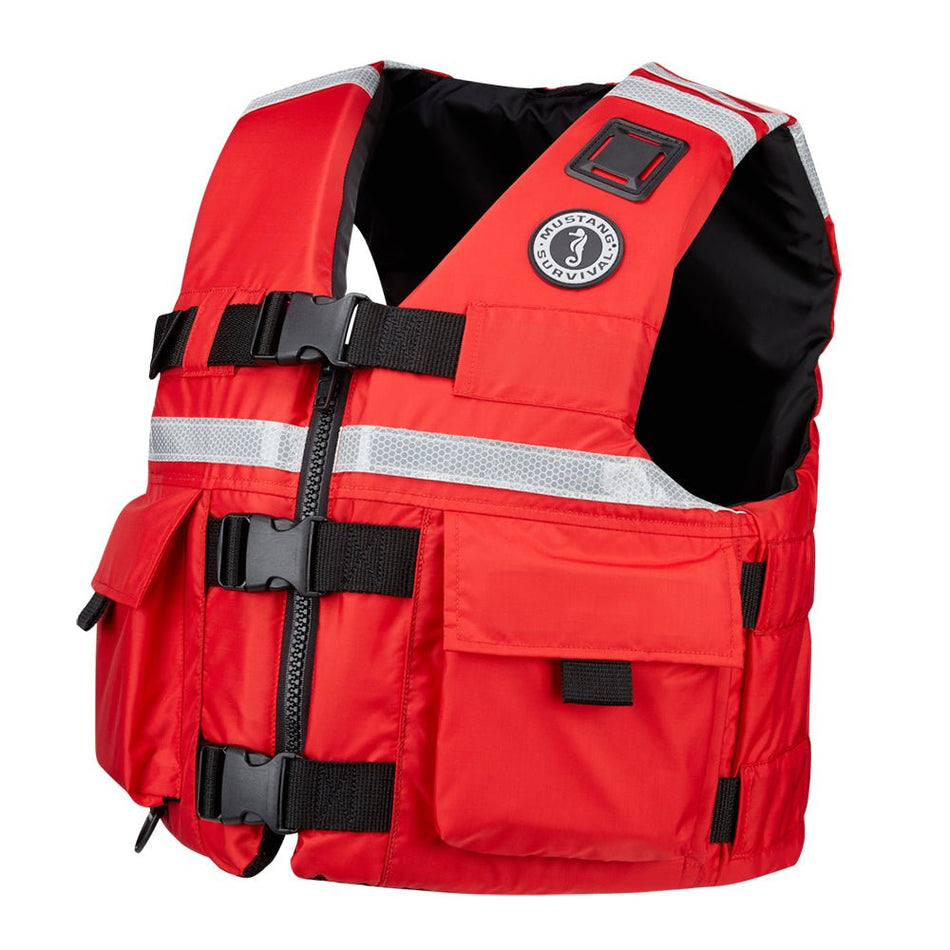 Mustang SAR Vest w/SOLAS Reflective Tape - Red - XXL