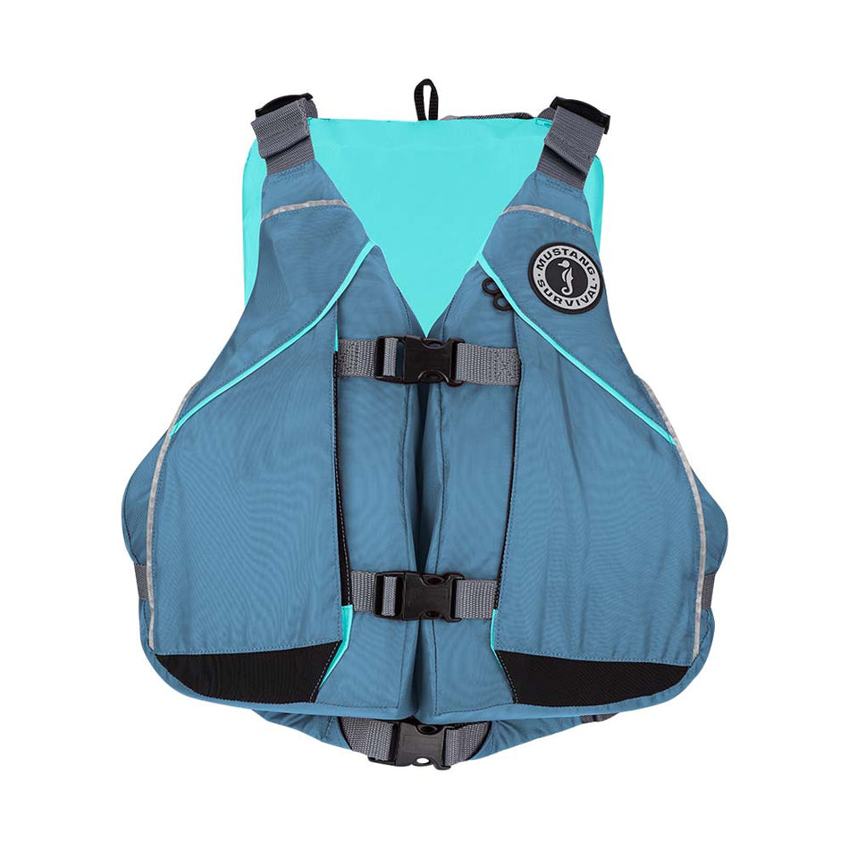 Mustang Women&#39;s Moxie Foam Vest - Aqua/Slate- Medium/Large