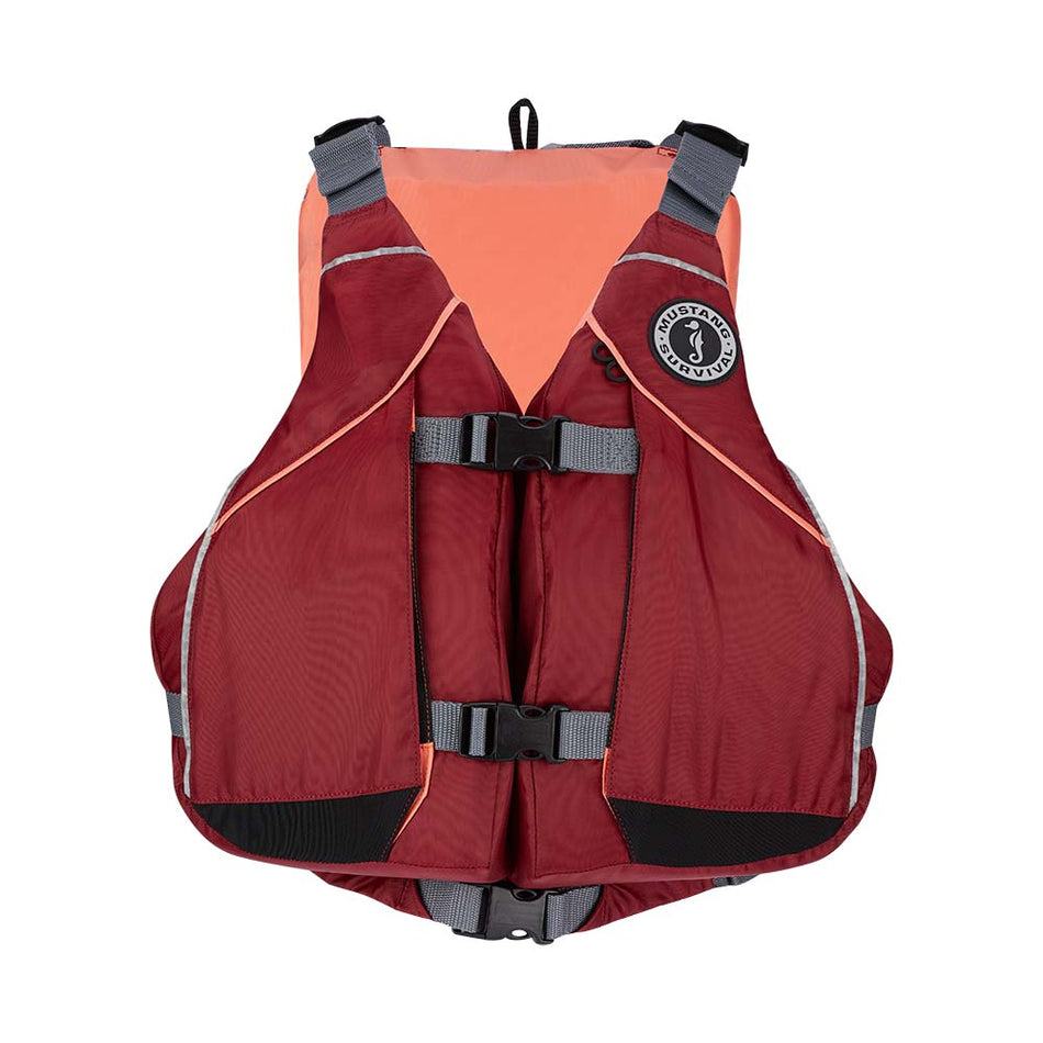 Mustang Women&#39;s Moxie Foam Vest - Merlot/Coral - XL/XXL