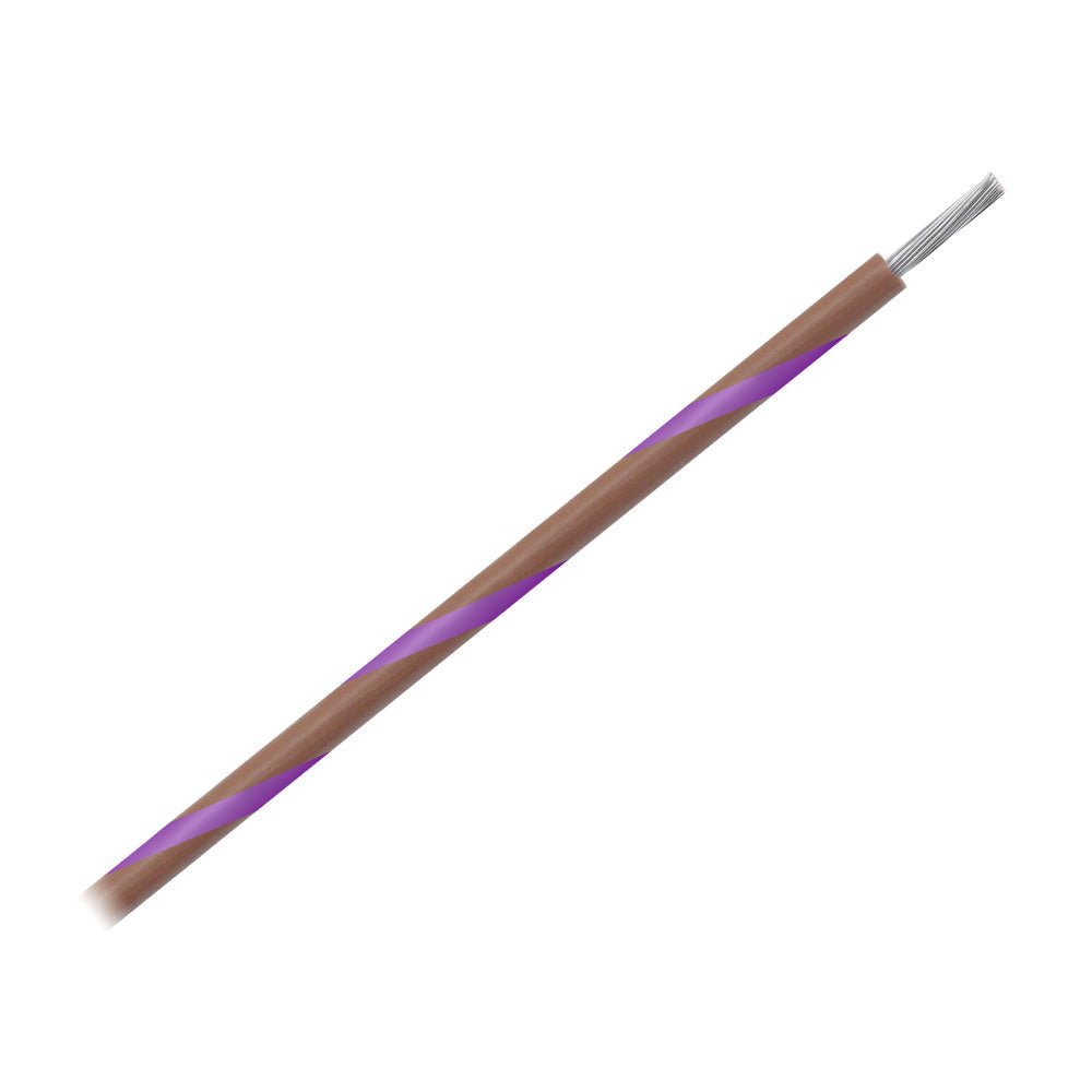 Pacer 16 AWG Gauge Striped Marine Wire 500' Spool - Brown w/Violet Str