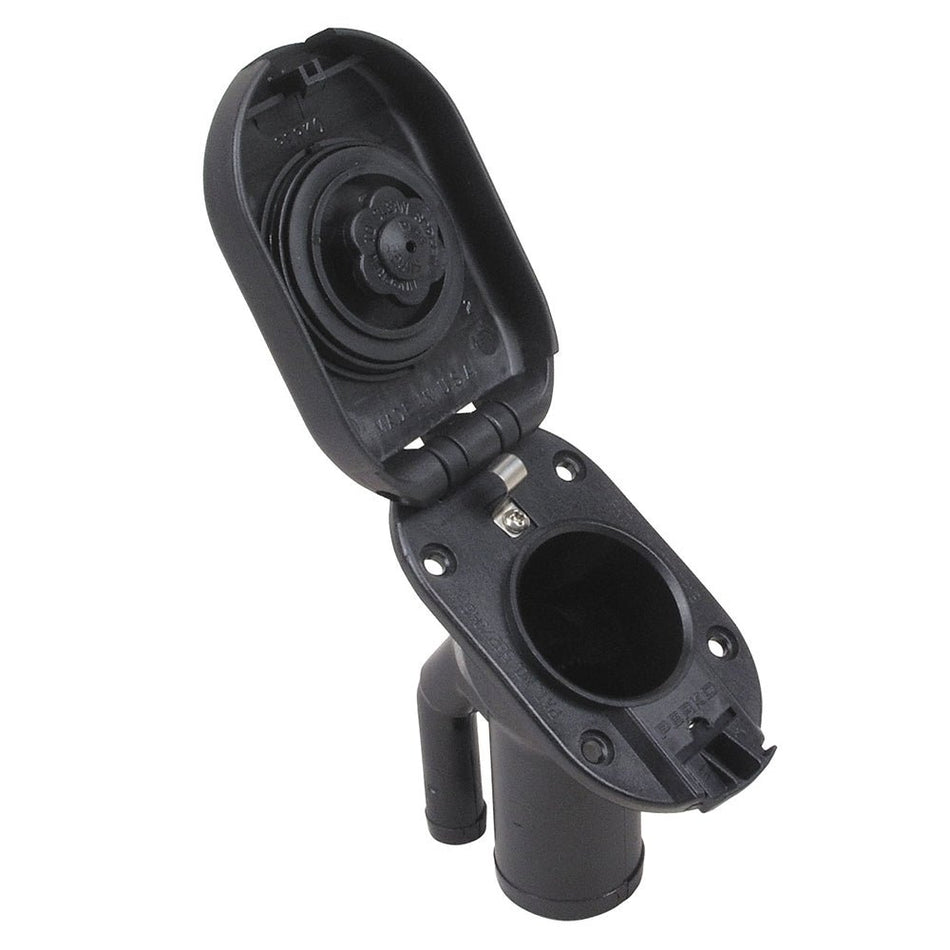 Perko Combination Vented Gas Fill/Tank f/1-1/2" Hose - 35° Angled Neck - 1318DPGBLK