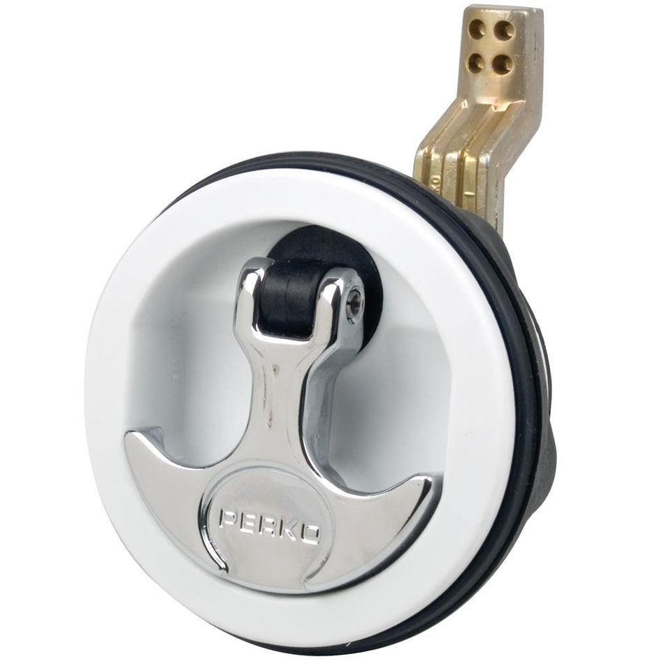 Perko Flush Latch - Surface Mount Offset Cam Bar - 2.5" Hole - White - 1092DP1WHT