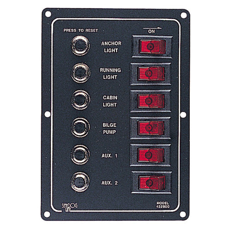 Sea-Dog Aluminum Circuit Breaker Panel - 6 Circuit