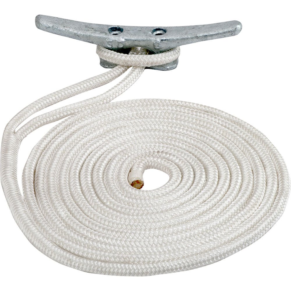 Sea-Dog Double Braided Nylon Dock Line - 1/2" x 15&#39; - White