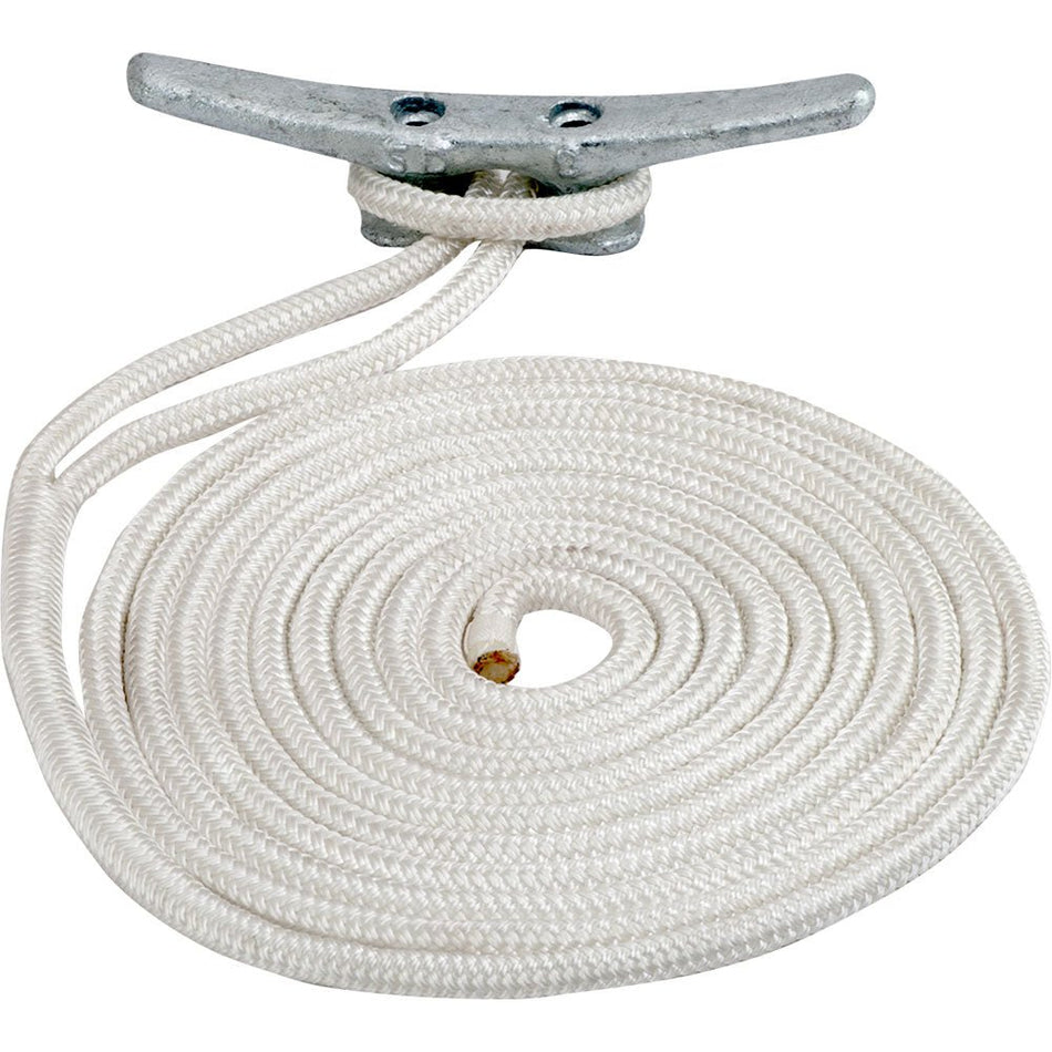 Sea-Dog Double Braided Nylon Dock Line - 1/2" x 25&#39; - White