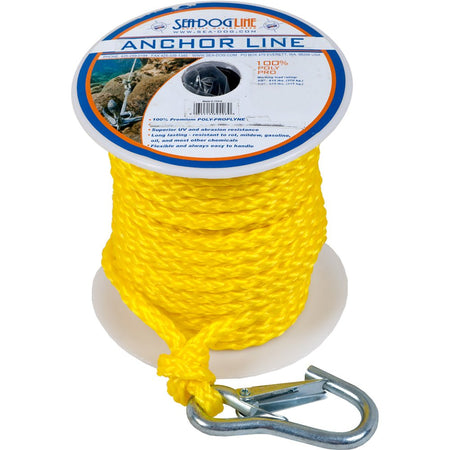 Sea-Dog Poly Pro Anchor Line w/Snap - 3/8" x 100&#39; - Yellow