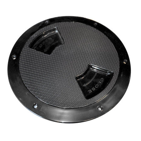 Sea-Dog Quarter-Turn Textured Deck Plate w/Internal Collar - Black - 8"