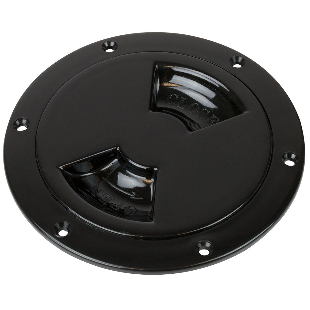 Sea-Dog Smooth Quarter Turn Deck Plate - Black - 6"