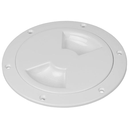 Sea-Dog Smooth Quarter Turn Deck Plate - White - 4"