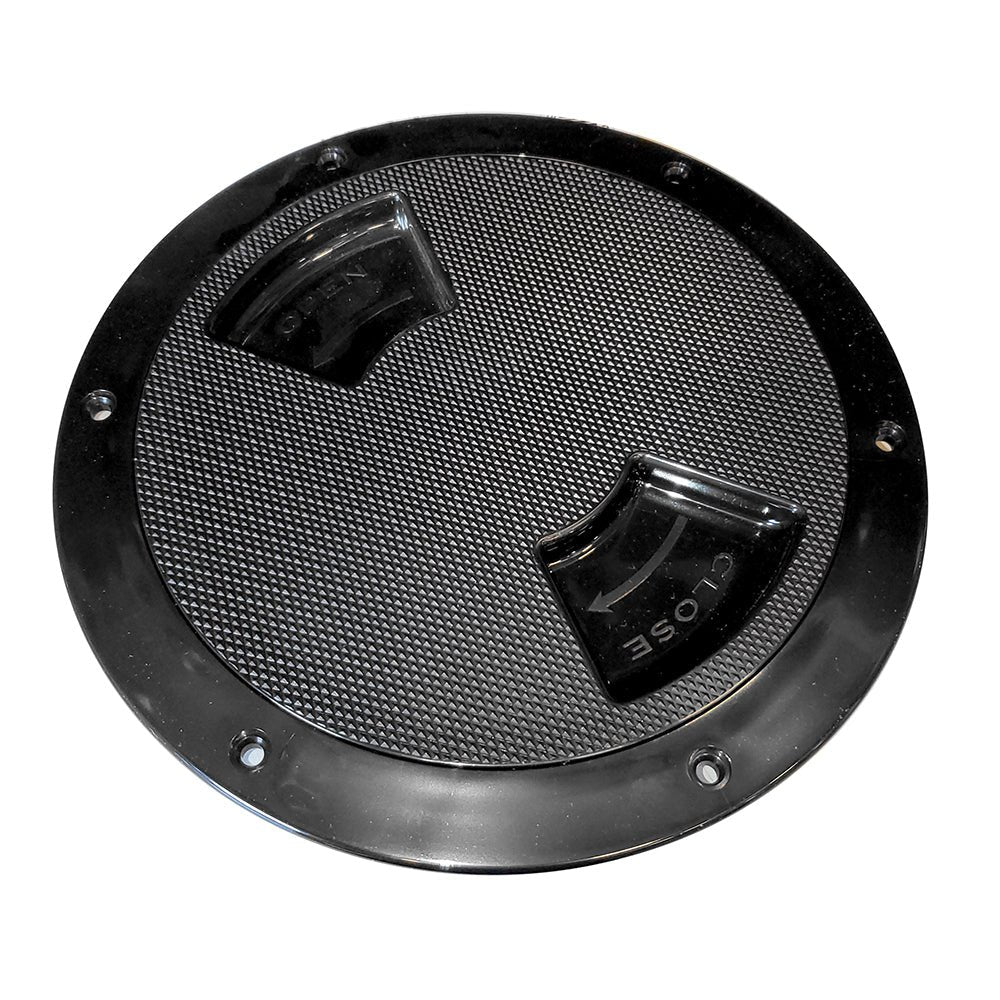 Sea-Dog Textured Quarter Turn Deck Plate - Black - 8"