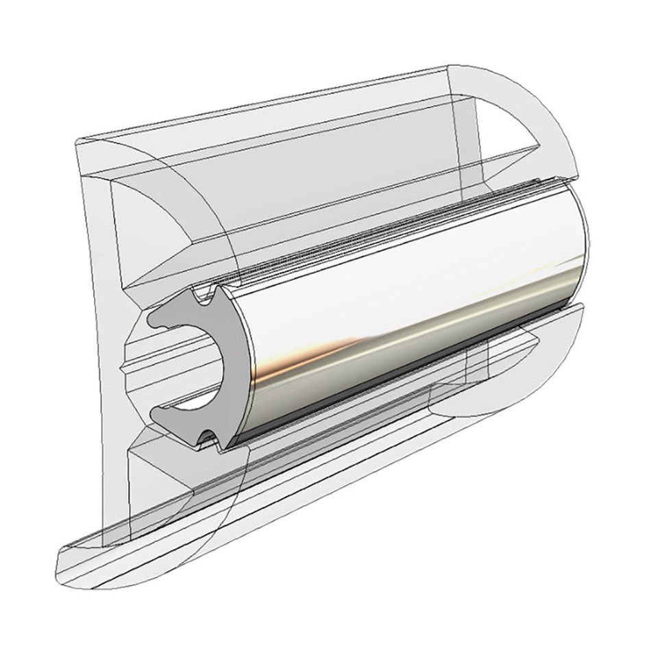 TACO Flex Chrome Insert 15/16" x 17/32" - 100' - V12-9980CP100-1
