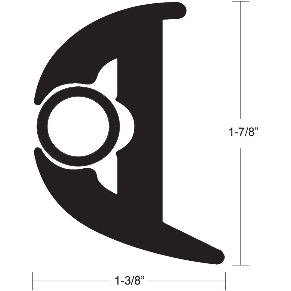 TACO Flex Vinyl Rub Rail Kit - Black w/Black Insert - 50' - 1-7/8" X 1-3/8" - V11-3426BBK50-2