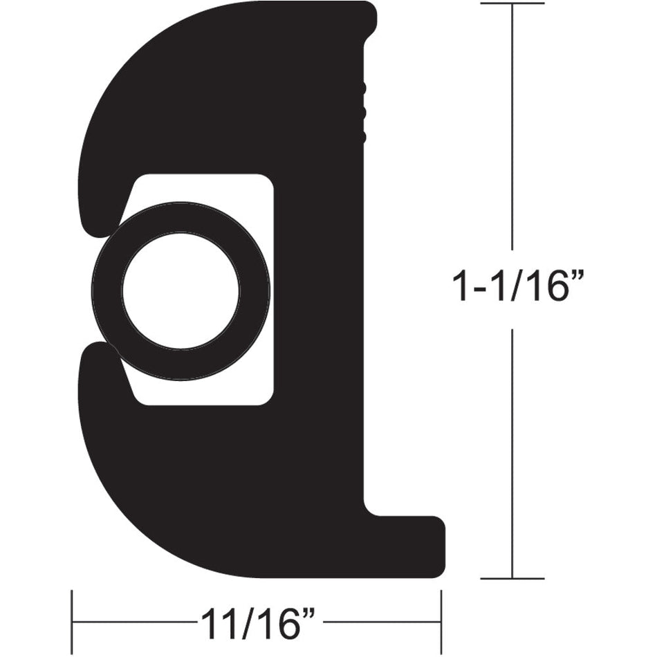 TACO Flex Vinyl Rub Rail Kit - Black w/Black Insert - 70' - 1-1/16" x 11/16" - V11-0809BBK70-2